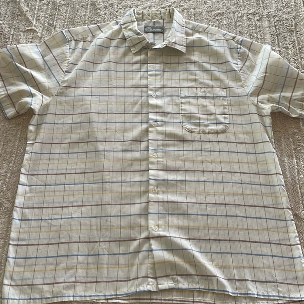 North Country Eaton Vintage Thin Short Sleeve Button Down Plaid mens XL